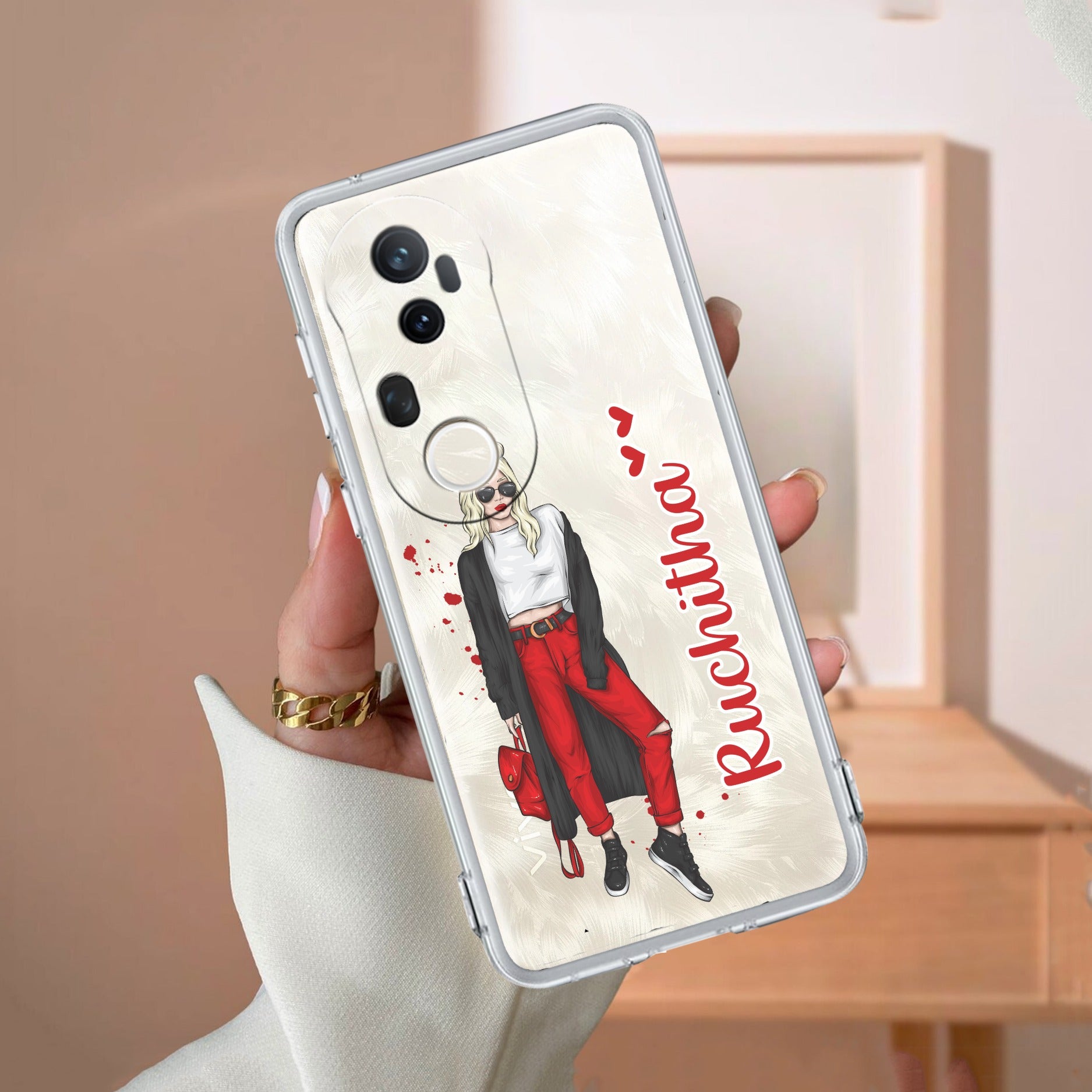 Attitude Girl Customize Transparent Silicon Case For Vivo T4 Ultra 5G