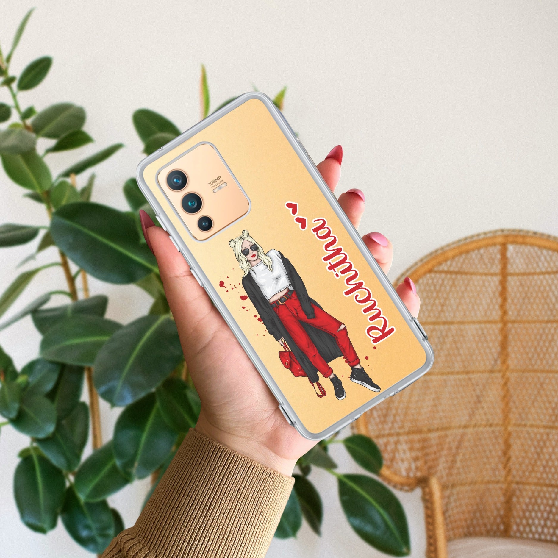Attitude Girl Customize Transparent Silicon Case For Vivo V23 Pro 5G