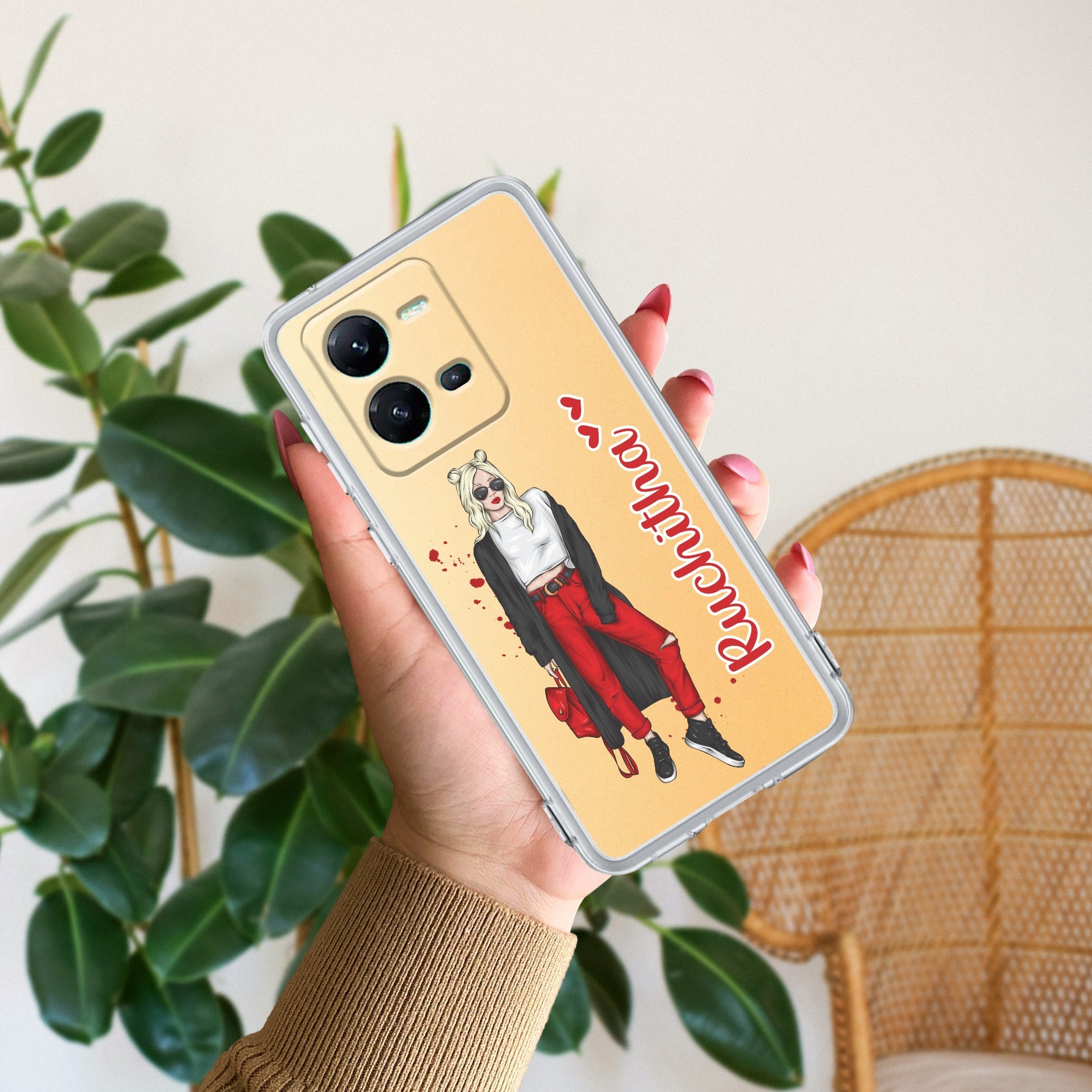 Attitude Girl Customize Transparent Silicon Case For Vivo V25