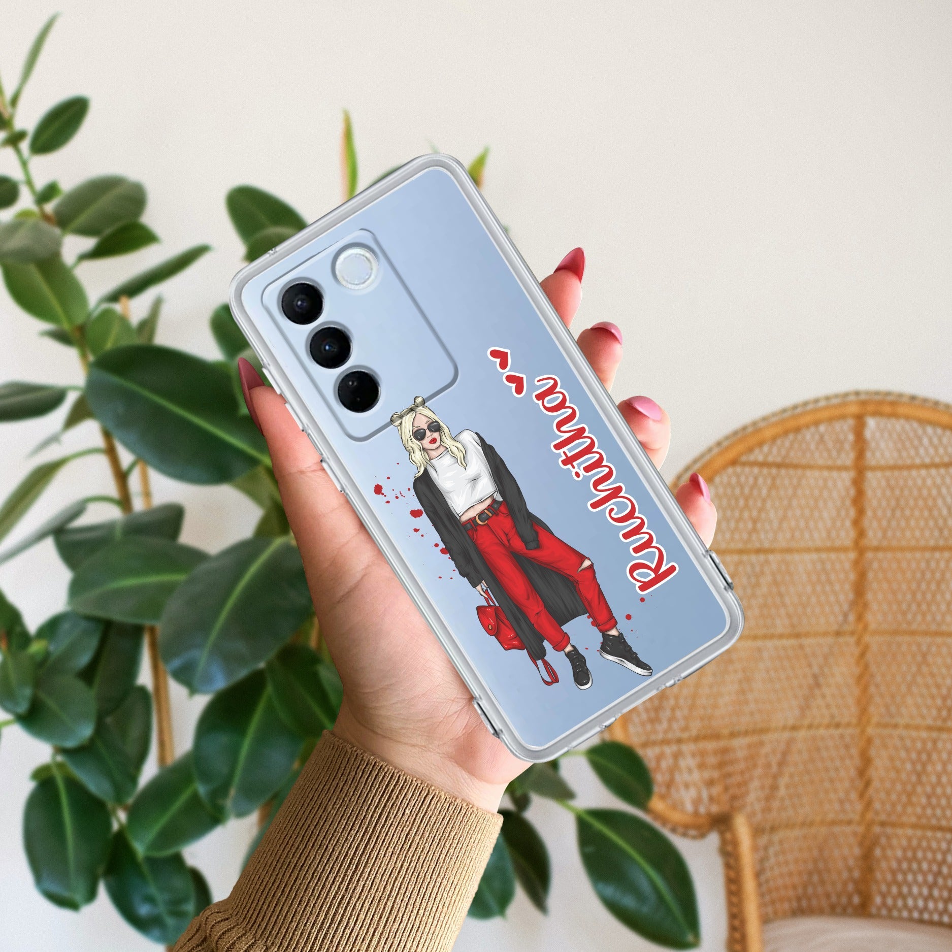 Attitude Girl Customize Anti Yellow Case For Vivo V27 Pro 5G