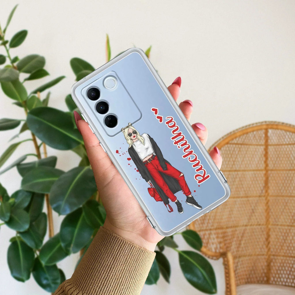 Attitude Girl Customize Transparent Silicon Case For Vivo Y12G /Vivo Y12S