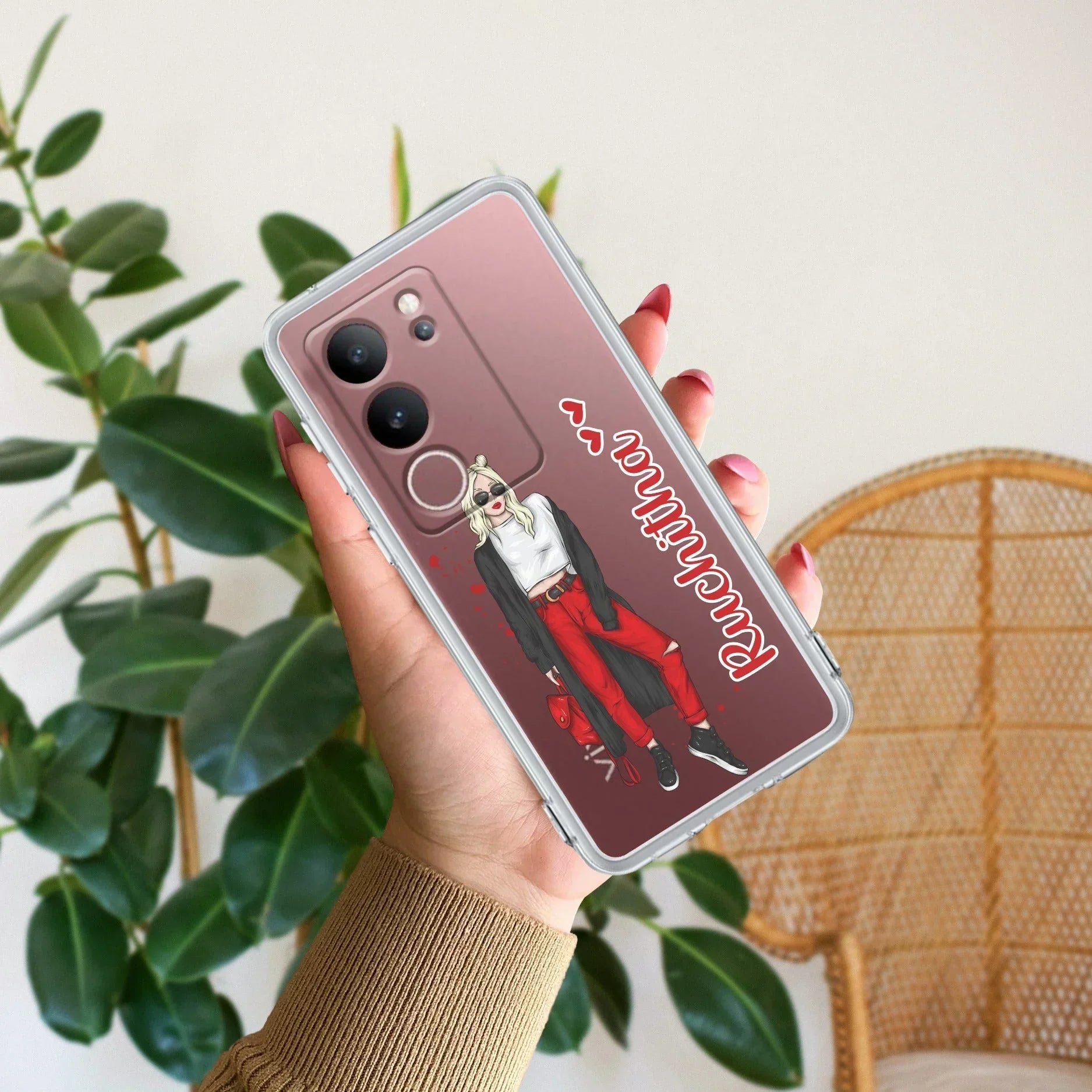 Attitude Girl Customize Transparent Silicon Case For Vivo T2 5G