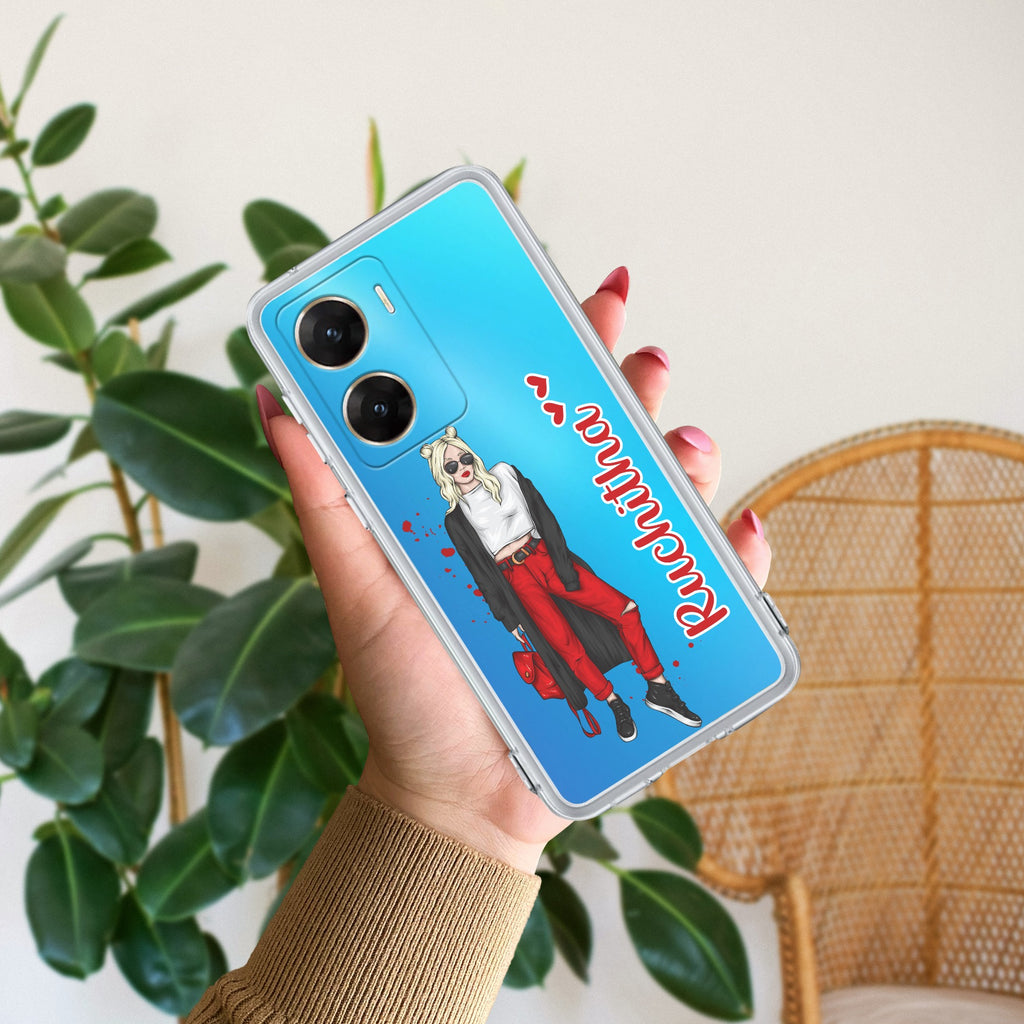 Attitude Girl Customize Transparent Silicon Case For Vivo V29E 5G