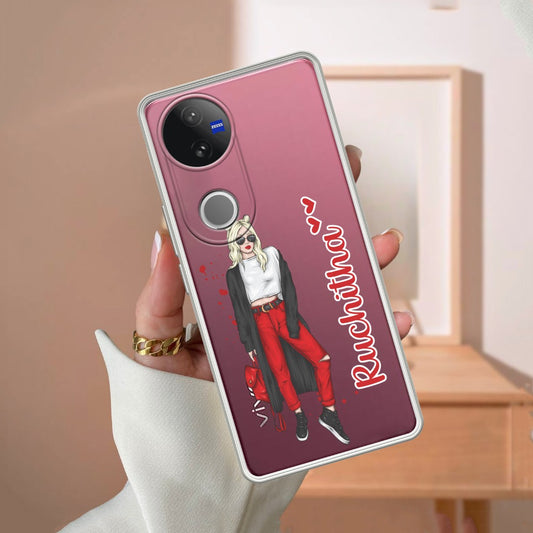 Attitude Girl Customize Transparent Silicon Case For Vivo