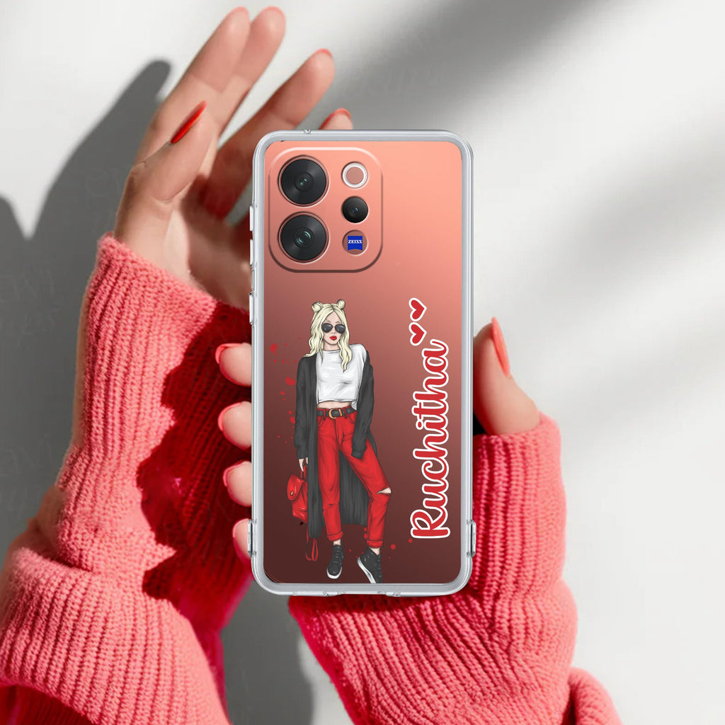 Attitude Girl Customize Anti Yellow Case For Vivo V70 Elite 5G