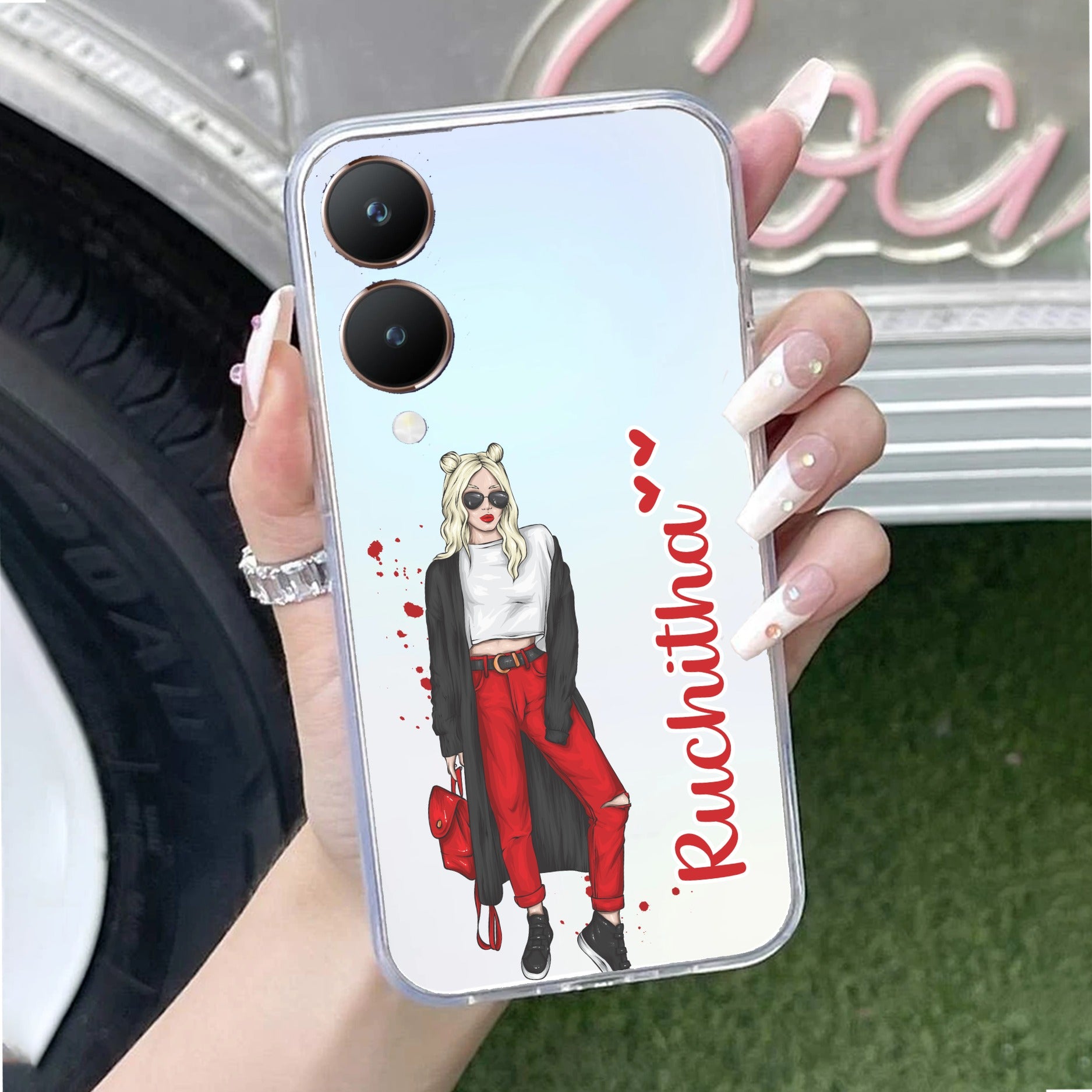 Attitude Girl Customize Transparent Silicon Case For Vivo Y28 5G