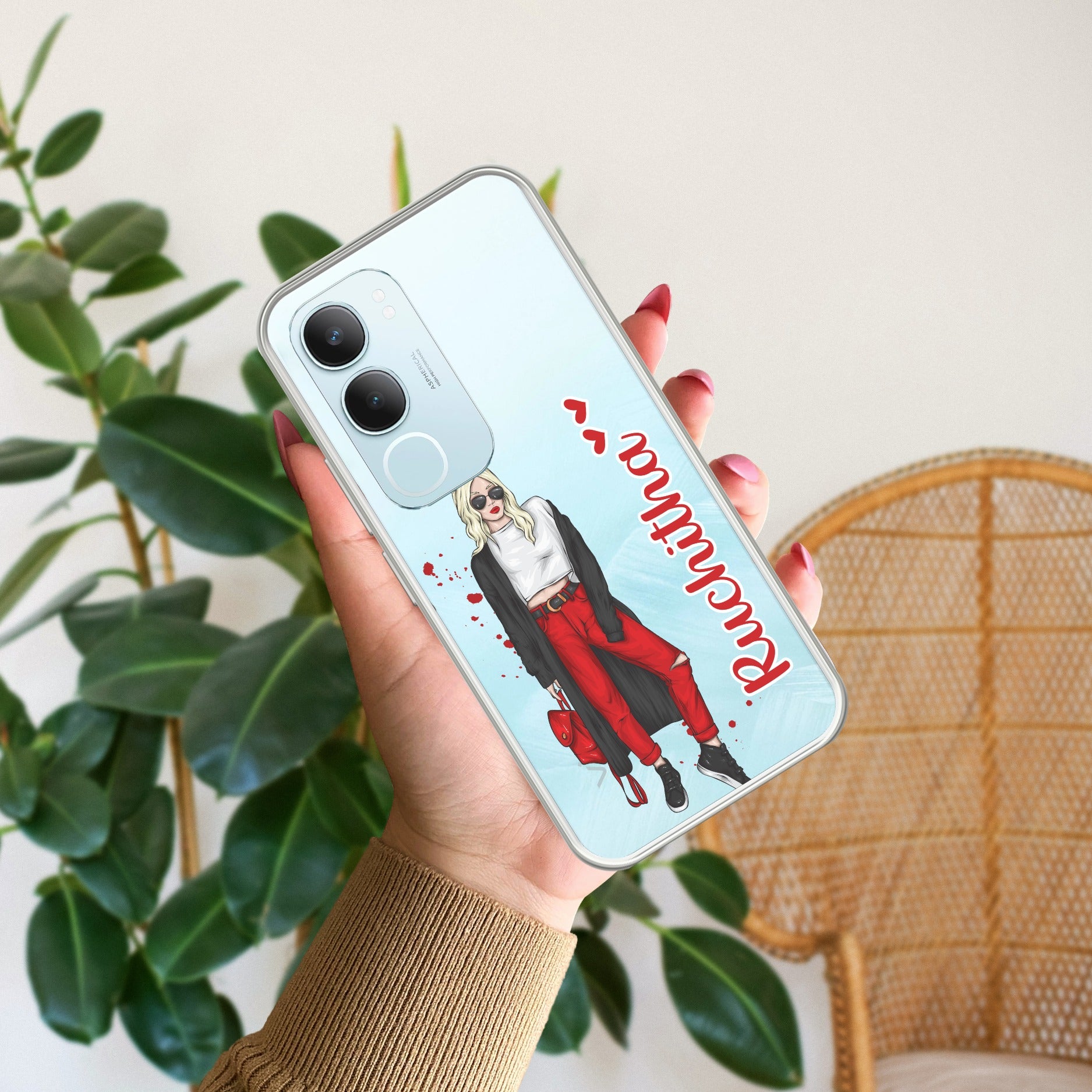 Attitude Girl Customize Transparent Silicon Case For Vivo Y29 5G