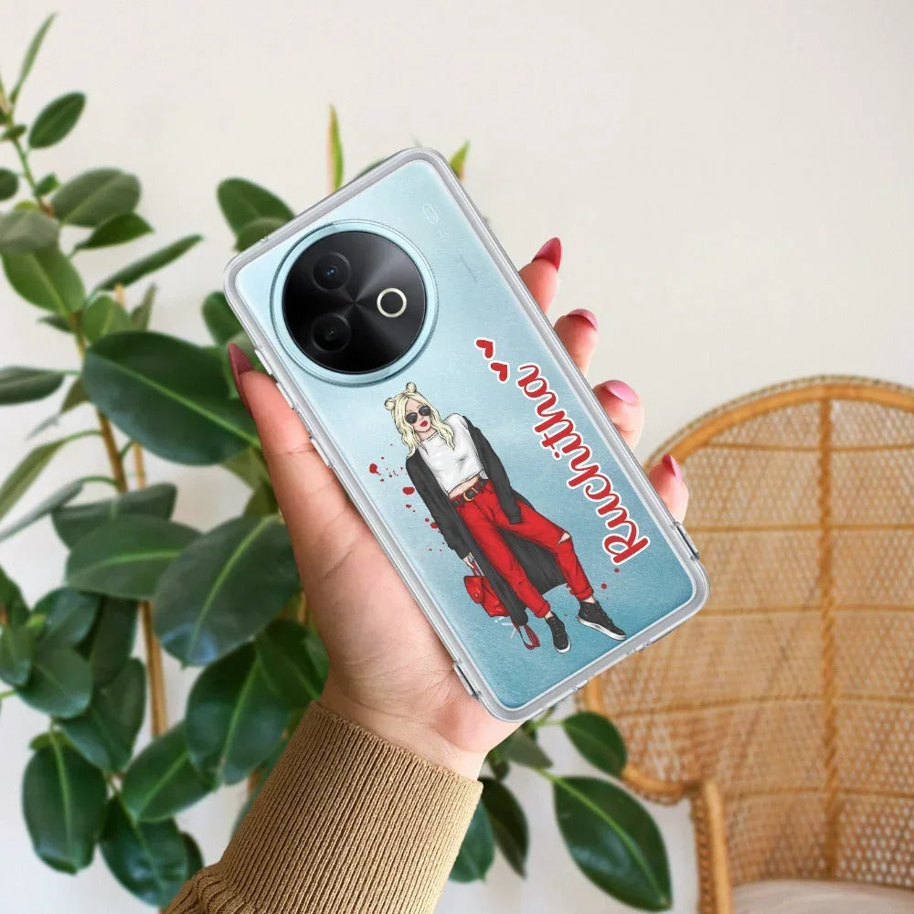 Attitude Girl Customize Transparent Silicon Case For Vivo Y39 5G