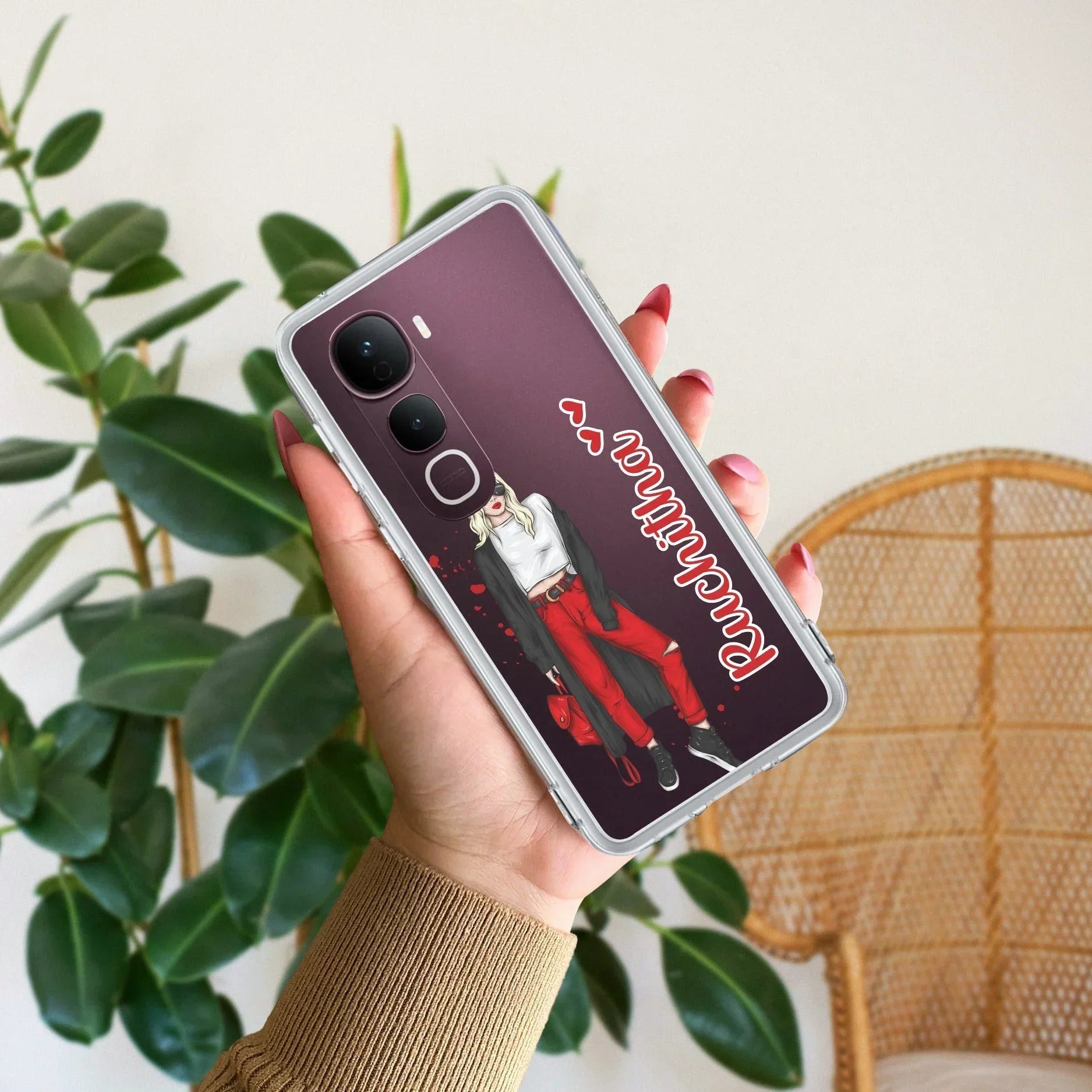 Attitude Girl Customize Transparent Silicon Case For Vivo V40 5G