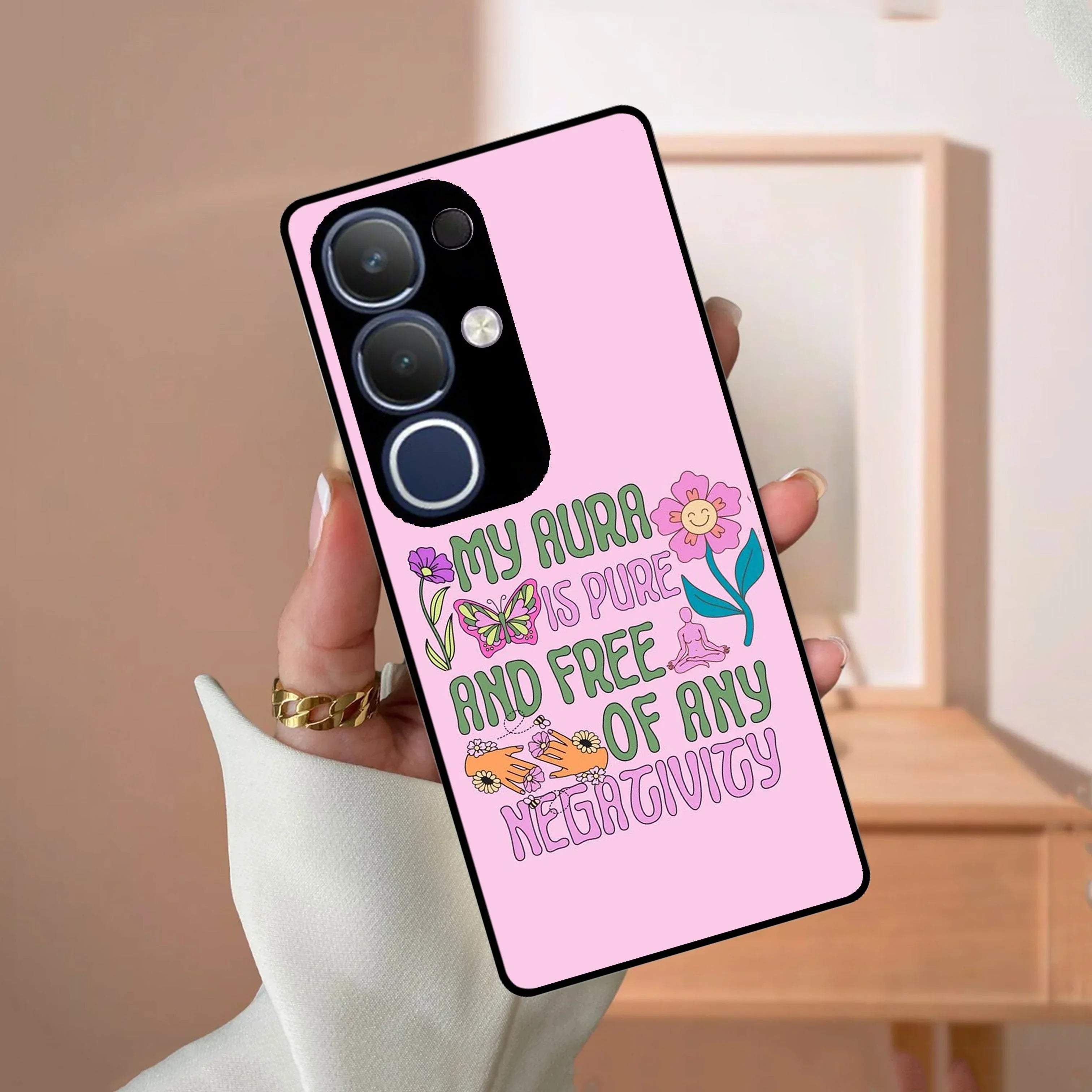 Aura Is Pure Glossy Metal Case Cover For Vivo - ShopOnCliQ