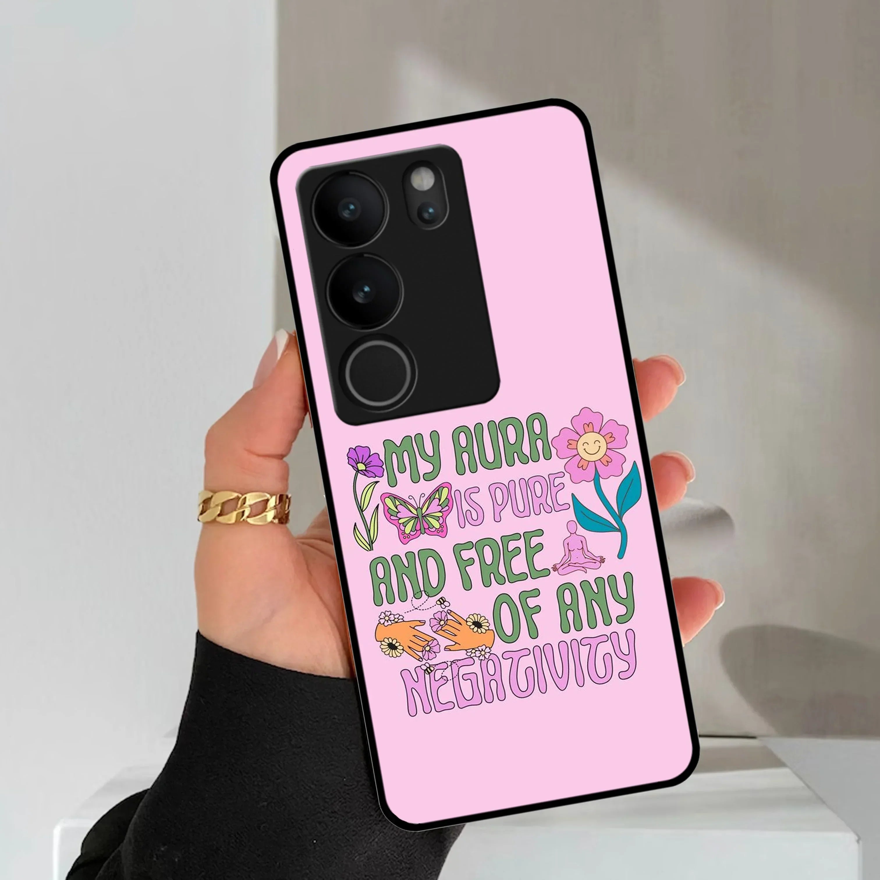 Aura Is Pure Glossy Metal Case Cover For Vivo - ShopOnCliQ