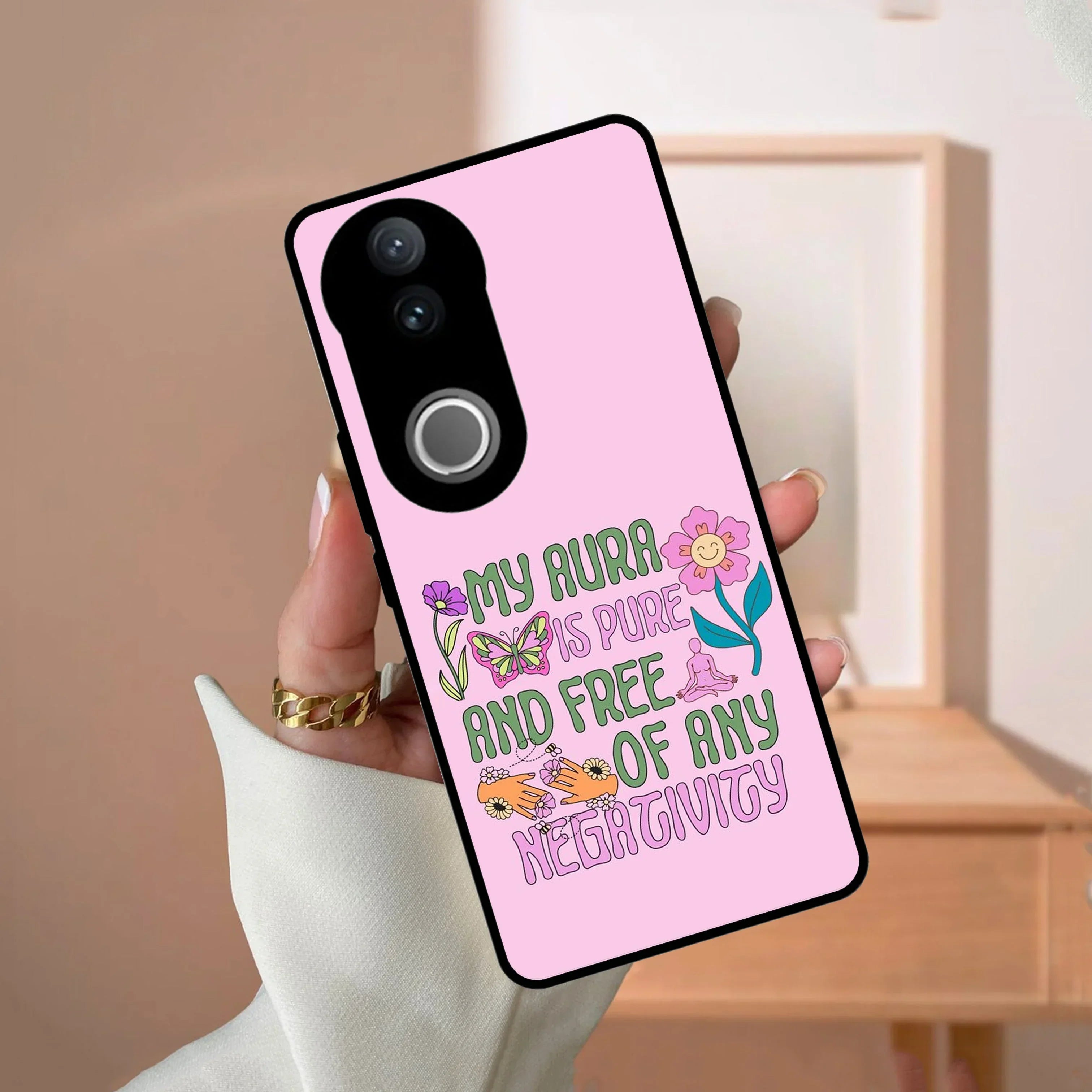 Aura Is Pure Glossy Metal Case Cover For Vivo - ShopOnCliQ