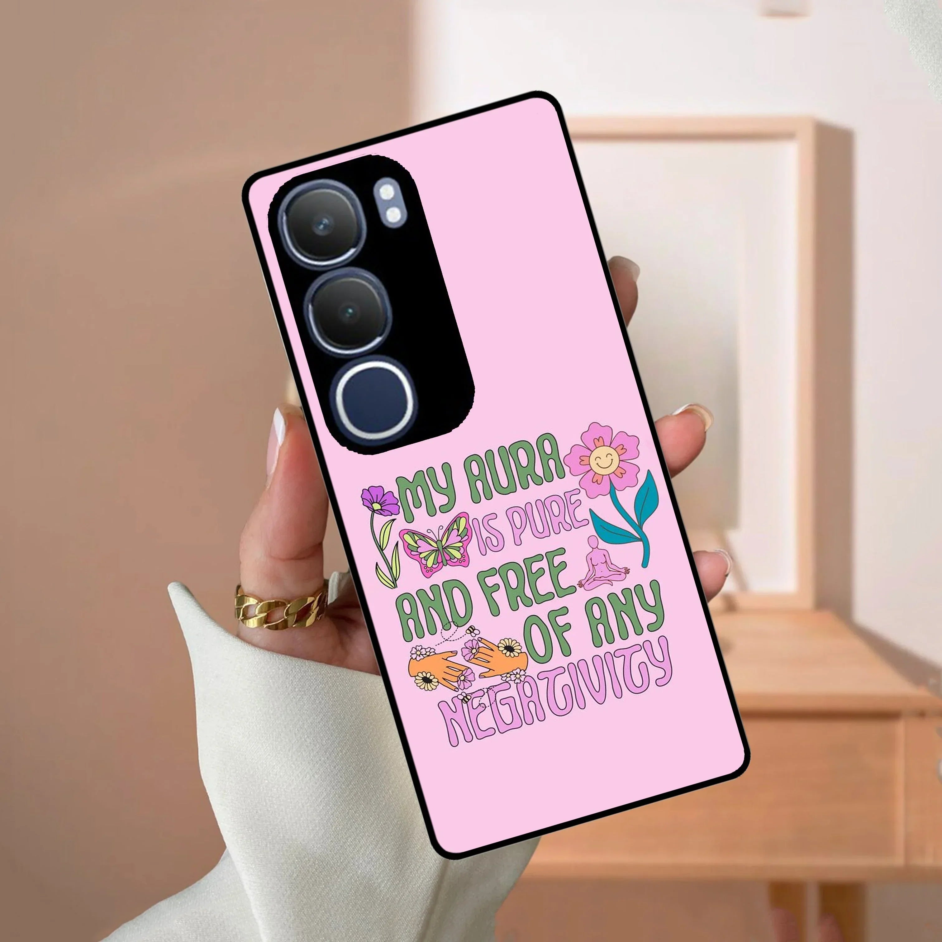 Aura Is Pure Glossy Metal Case Cover For Vivo - ShopOnCliQ
