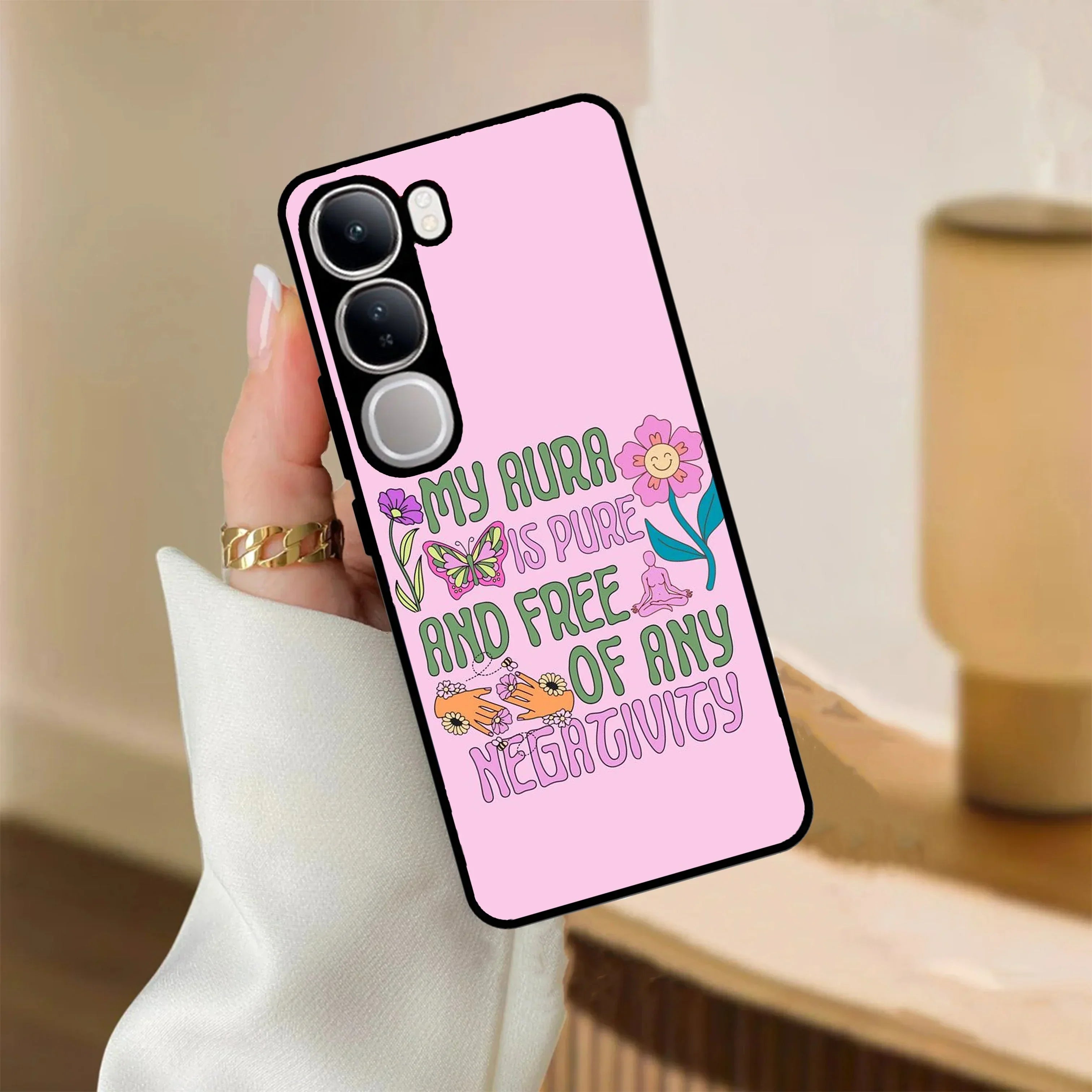 Aura Is Pure Glossy Metal Case Cover For Vivo - ShopOnCliQ