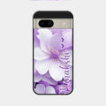 Awesome Purple Floral Glossy Customised Metal Case Cover For Google Pixel 8A 5G