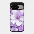 Awesome Purple Floral Glossy Customised Metal Case Cover For Google Pixel 9 5G