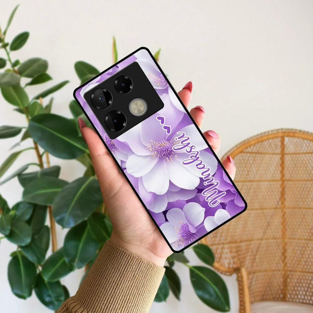 Awesome Purple Floral Glossy Customised Metal Case Cover For Infinix - ShopOnCliQ