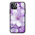 Awesome Purple Floral Glossy Customised Metal Case Cover For iPhone 11 Pro