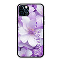 Awesome Purple Floral Glossy Customised Metal Case Cover For iPhone 12 Pro Max