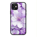Awesome Purple Floral Glossy Customised Metal Case Cover For iPhone 12
