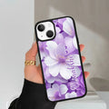 Awesome Purple Floral Glossy Customised Metal Case Cover For iPhone - ShopOnCliQ