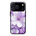 Awesome Purple Floral Glossy Customised Metal Case Cover For iPhone 17 Pro