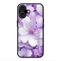 Awesome Purple Floral Glossy Customised Metal Case Cover For iPhone 17