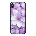 Awesome Purple Floral Glossy Customised Metal Case Cover For iPhone XS Max