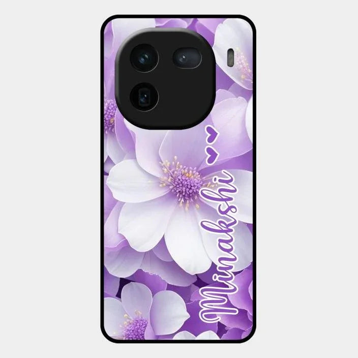 Awesome Purple Floral Glossy Customised Metal Case Cover For Iqoo 12 5G