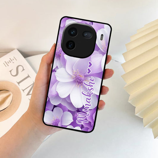 Awesome Purple Floral Glossy Customised Metal Case Cover  For iQOO