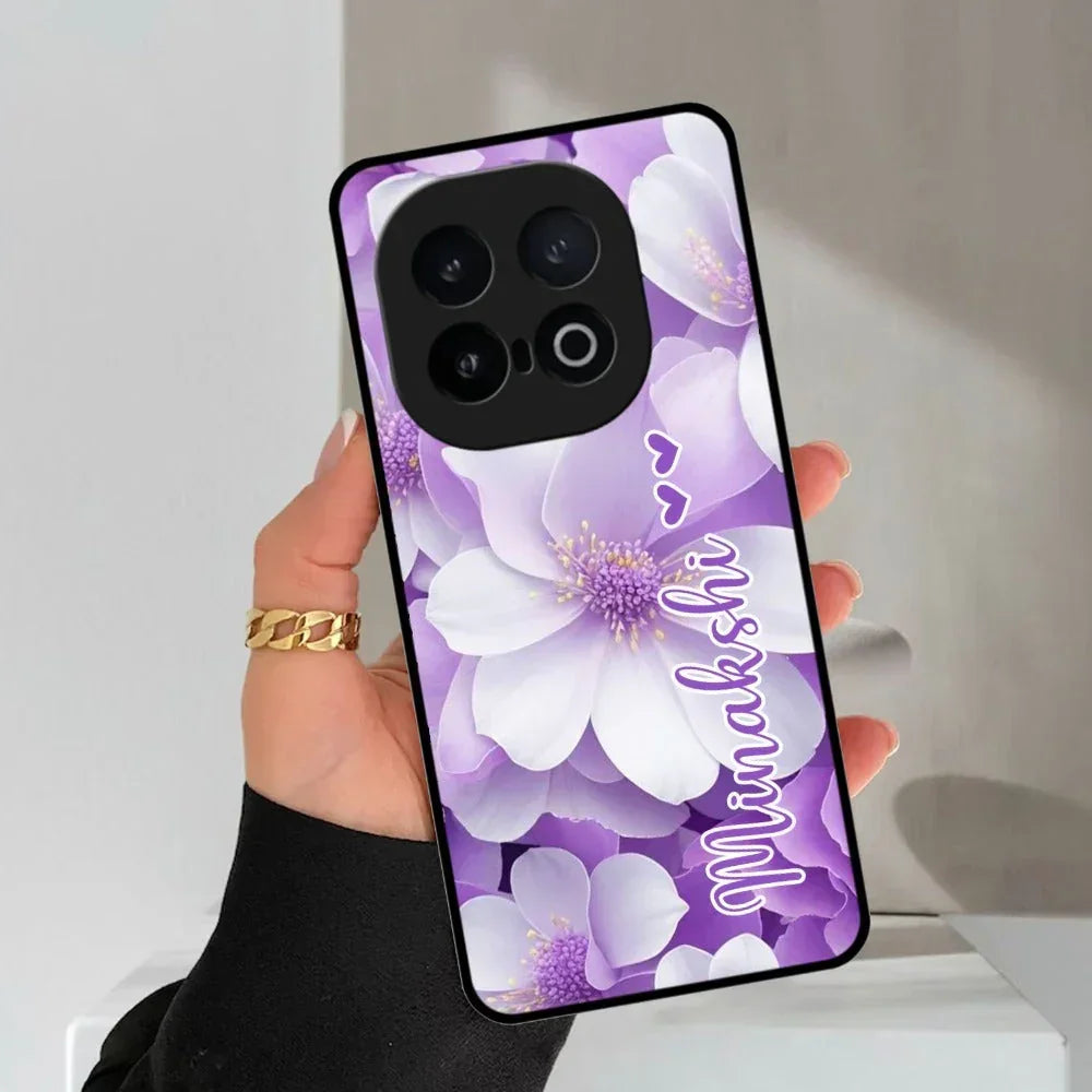 Awesome Purple Floral Glossy Customised Metal Case Cover For Vivo - ShopOnCliQ
