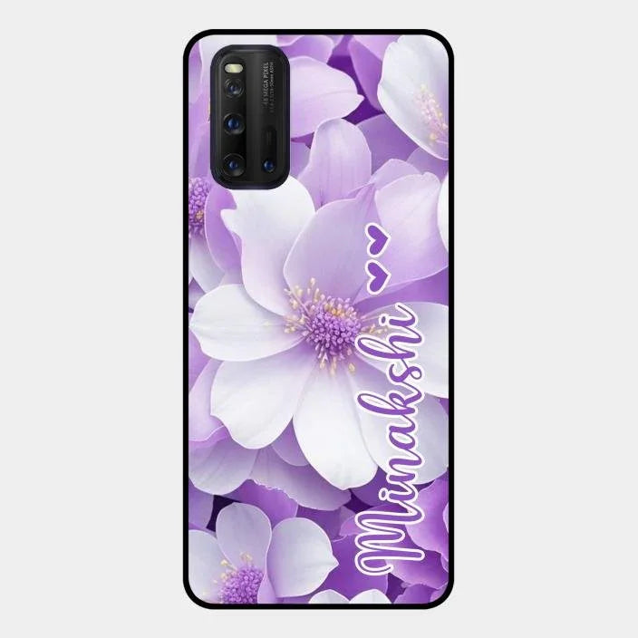 Awesome Purple Floral Glossy Customised Metal Case Cover For Iqoo 3 5G