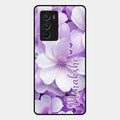 Awesome Purple Floral Glossy Customised Metal Case Cover For Iqoo 9 Se 5G