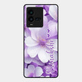 Awesome Purple Floral Glossy Customised Metal Case Cover For Iqoo 9T 5G