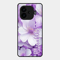 Awesome Purple Floral Glossy Customised Metal Case Cover For Iqoo Neo 10R 5G