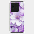 Awesome Purple Floral Glossy Customised Metal Case Cover For Iqoo Neo 6 5G