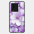 Awesome Purple Floral Glossy Customised Metal Case Cover For Iqoo Neo 7 5G