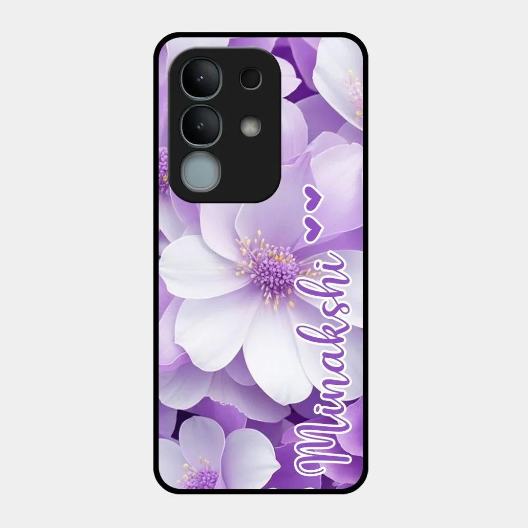 Awesome Purple Floral Glossy Customised Metal Case Cover For iQOO Z10x 5G