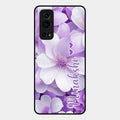 Awesome Purple Floral Glossy Customised Metal Case Cover For Iqoo Z3 5G