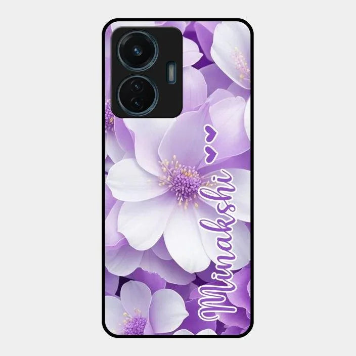 Awesome Purple Floral Glossy Customised Metal Case Cover For Iqoo Z6 44W