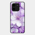 Awesome Purple Floral Glossy Customised Metal Case Cover For Iqoo Z9X 5G
