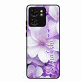 Awesome Purple Floral Glossy Customised Metal Case Cover For Motorola Edge 40
