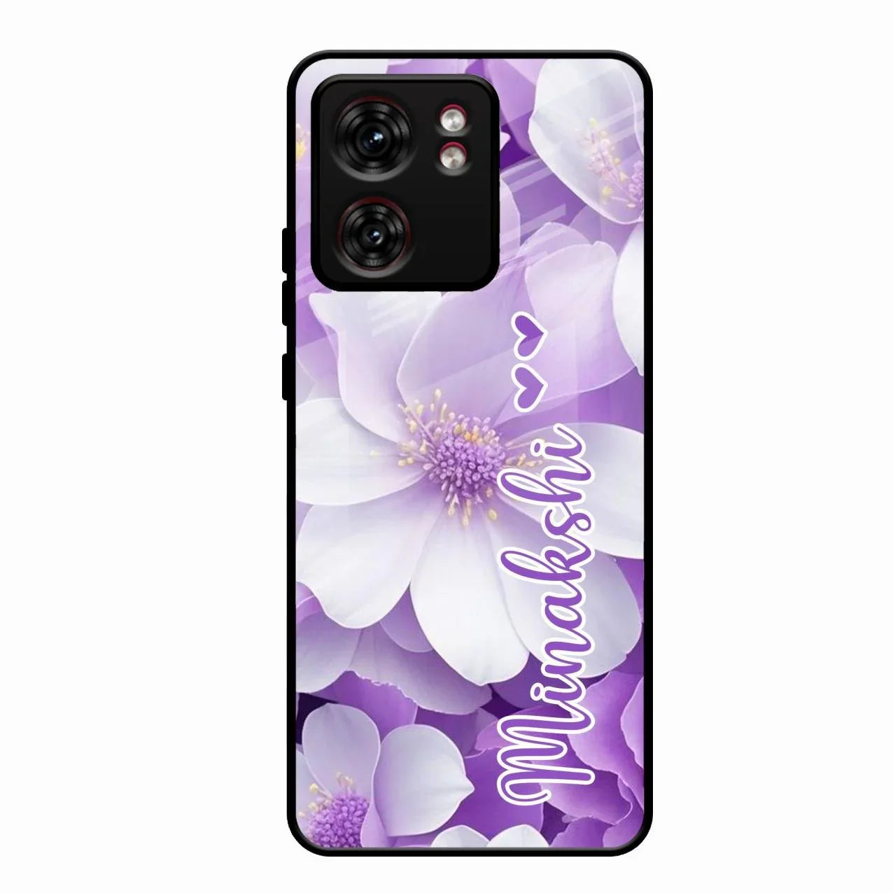 Awesome Purple Floral Glossy Customised Metal Case Cover For Motorola Edge 40