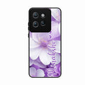 Awesome Purple Floral Glossy Customised Metal Case Cover For Motorola Edge 50