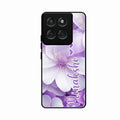 Awesome Purple Floral Glossy Customised Metal Case Cover For Motorola Edge 60 5G