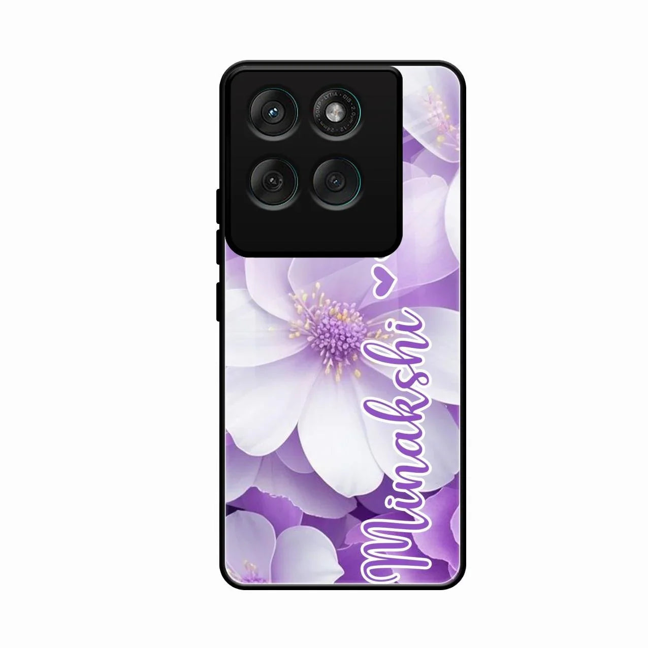 Awesome Purple Floral Glossy Customised Metal Case Cover For Motorola Edge 60 Pro 5G