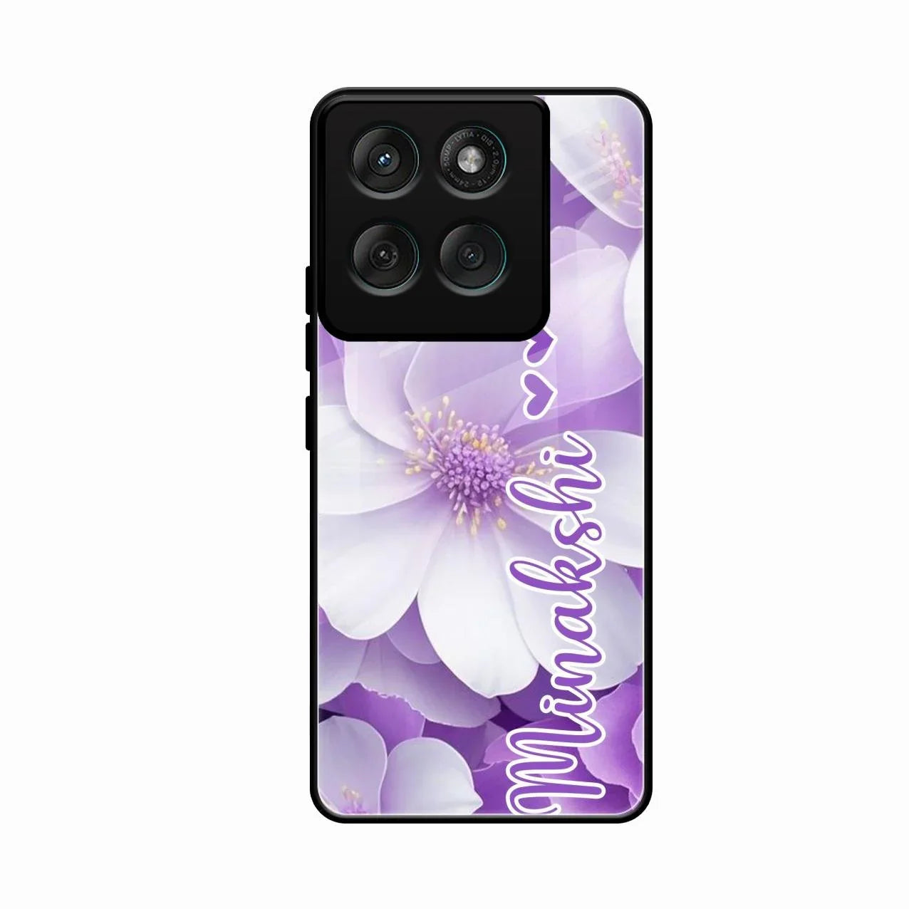 Awesome Purple Floral Glossy Customised Metal Case Cover For Motorola Edge 60 Stylus 5G