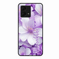 Awesome Purple Floral Glossy Customised Metal Case Cover For Motorola g84 5G