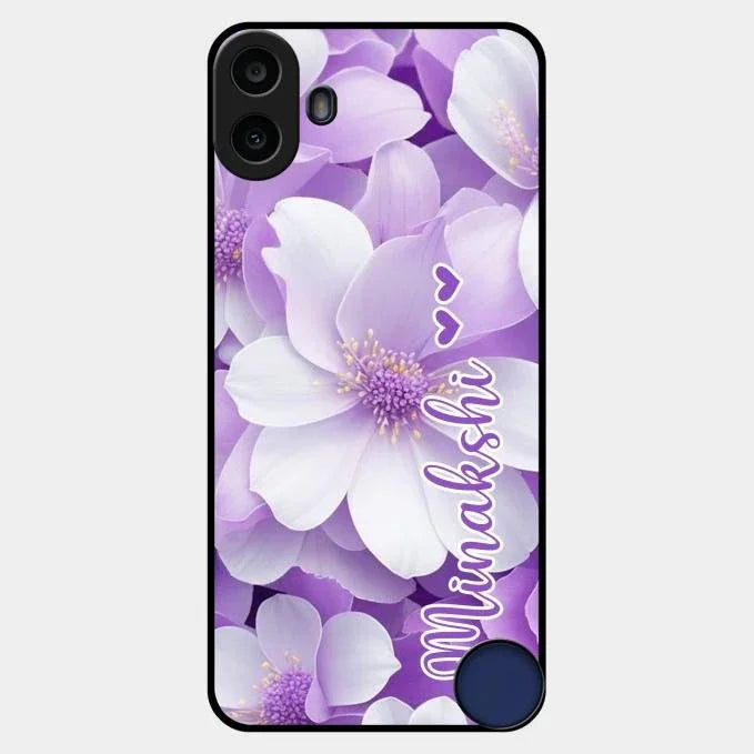 Awesome Purple Floral Glossy Customised Metal Case Cover For Nothing Cmf Phone 1