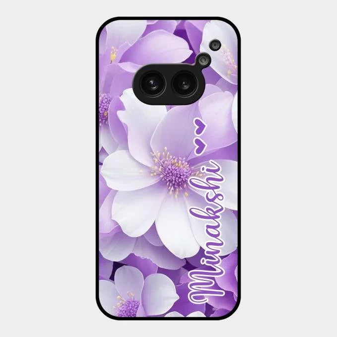 Awesome Purple Floral Glossy Customised Metal Case Cover For Nothing Phone 2A 5G